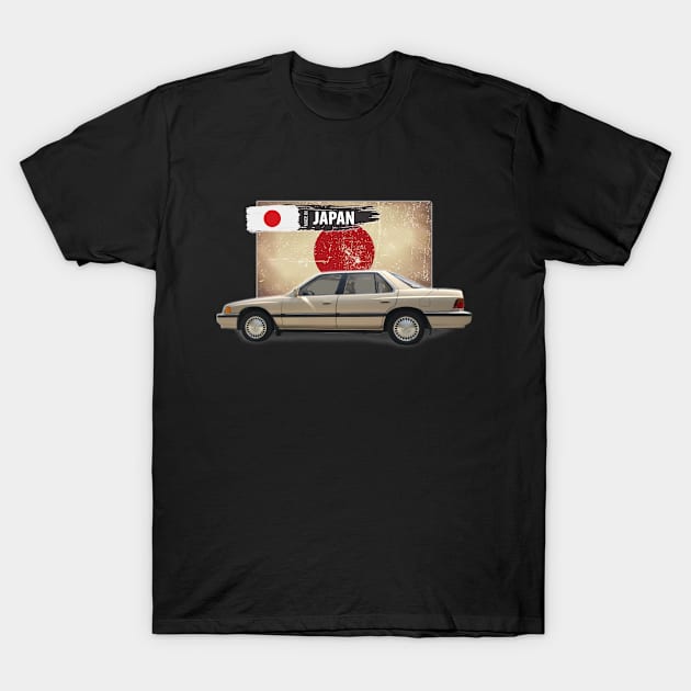 1990 Acura Legend L Bahama Gold Metallic T-Shirt by Stickers Cars